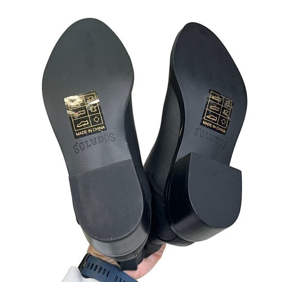 Soludos Marfa Black Leather Chelsea Ankle Bootie Size 5 NWOB - Picture 10 of 12